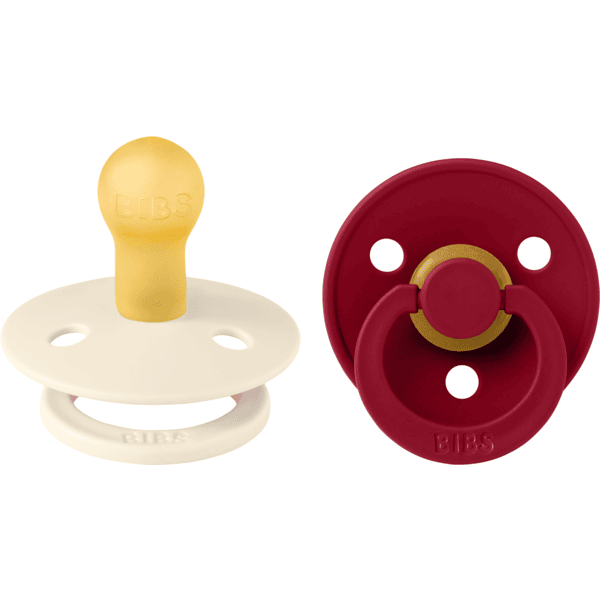 BIBS® Schnuller Colour Ivory/Ruby 0-6 Monate, 2 Stk.