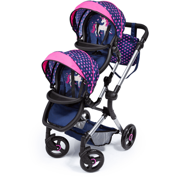 bayer Design Zwillings-Puppenwagen Twin Neo mit Einhorn