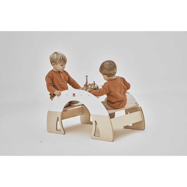 Bianconiglio Kids® Tavolo a dondolo DONDO multifunzionale, legno/bianco 
