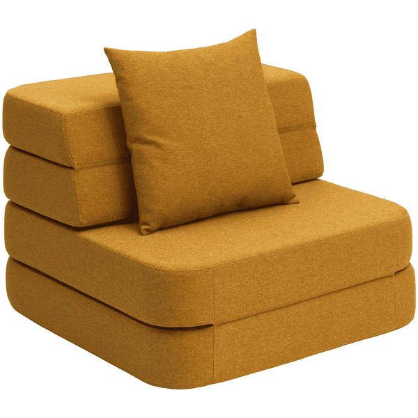 KlipKlap 3 Fold Sofa Single soft mustard 