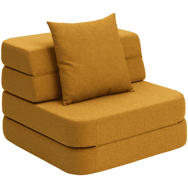 KlipKlap 3 Fold Sofa Single soft mustard