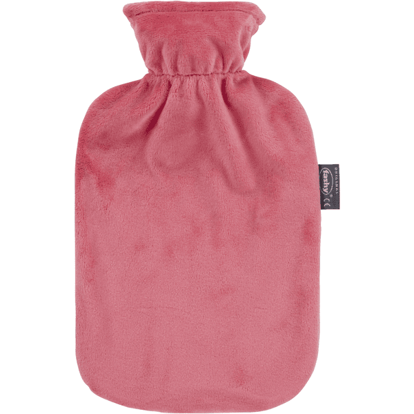 fashy ® Varmvattenflaska 2L med fleeceöverdrag i rosa