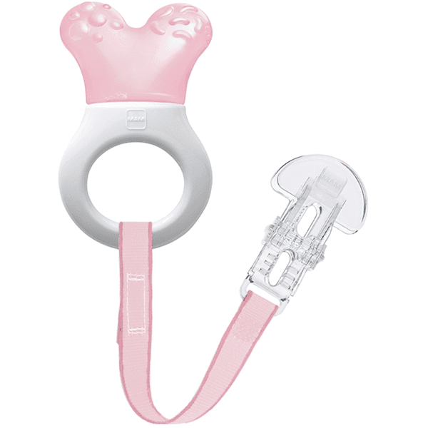 MAM Kühlbeißring mit Clip Mini Cooler & Clip 2+ Monate, 1 Stk, rosa