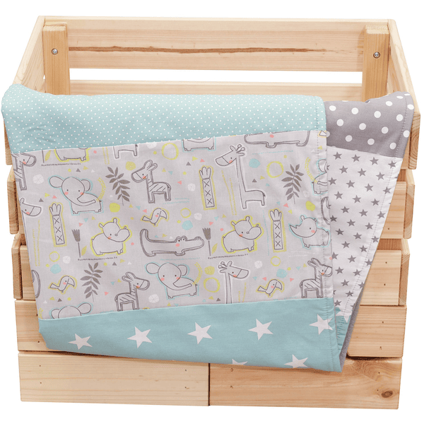 Ullenboom Babydecke & Kuscheldecke 70x100 cm Safari Pfefferminz