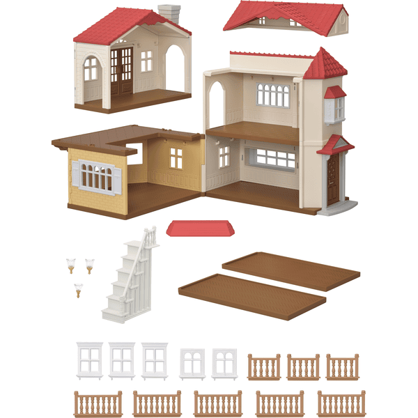 La grande maison eclairee - sylvanian maisons, figurines
