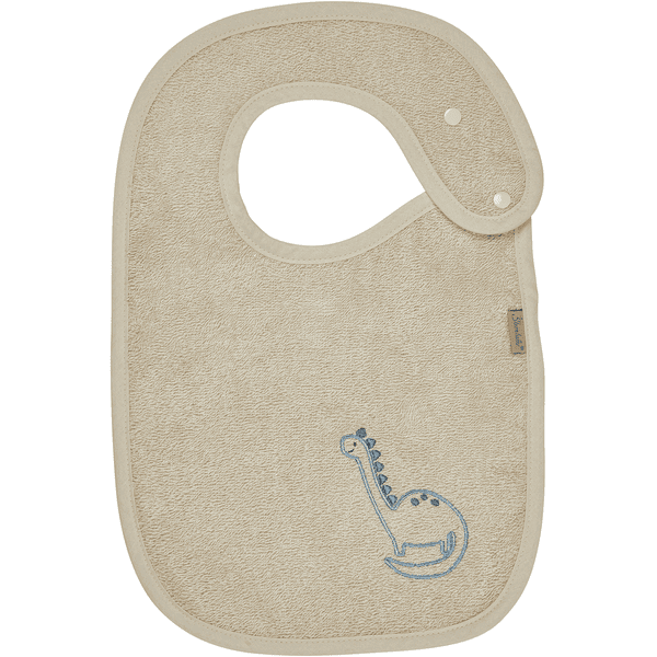 Sterntaler Slabbetje Dino Rexi met drukknoop beige