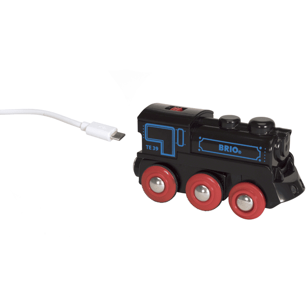 BRIO Zwarte Accu-locomotief met mini-USB 33599