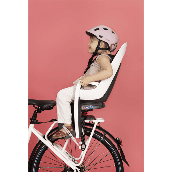 hamax Siege velo enfant arriere Caress fixation verrouillable noir blanc roseoubleu