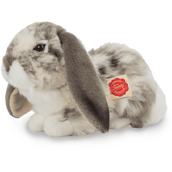Teddy HERMANN ® conejo acostado gris-blanco, 30 cm