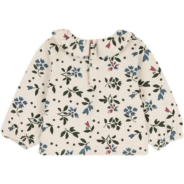 Petit Bateau Blouse bébé manches longues imprimée gaze de coton blanc avalanche