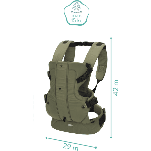 fillikid Porte-bébé dorsal randonnée Explorer vert olive