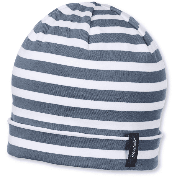 Sterntaler Beanie Slouch Ringeljersey graublau