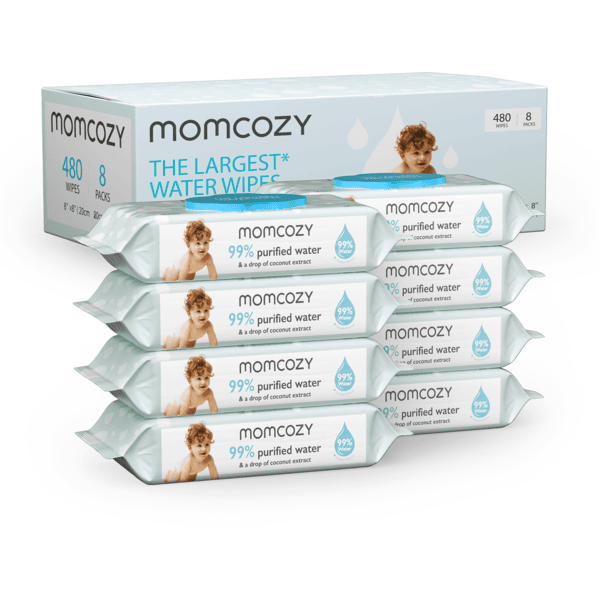 momcozy Lingettes largest water wipes 480 pièces (8x60)