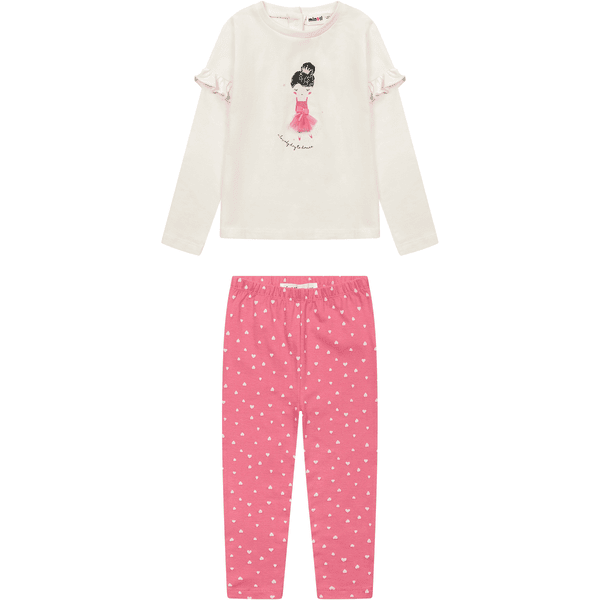 Minoti Set camicia a maniche lunghe + leggings rosa