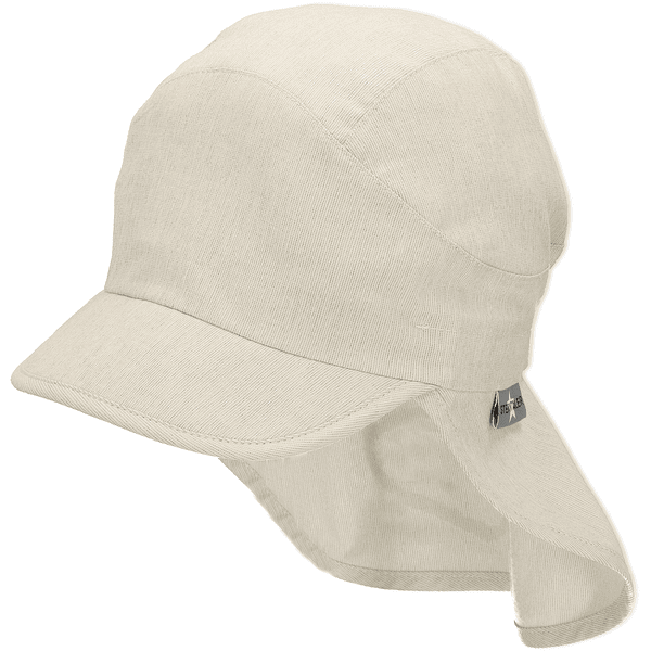 Sterntaler cap met klep en nekbescherming beige