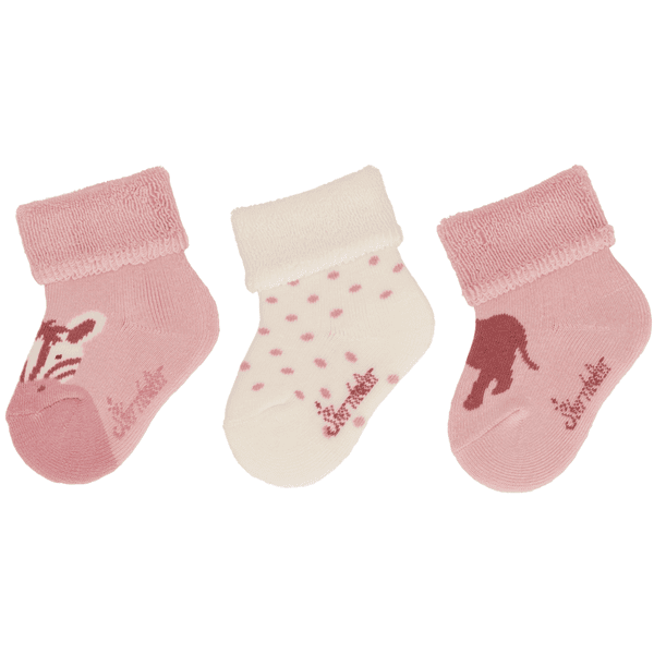 Sterntaler Lot de 3 chaussettes pour bébé Afrique rose pâle 