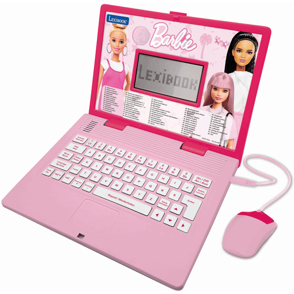 LEXIBOOK Barbie Zweisprachiger pädagogischer Laptop - 124 Aktivitäten (English/Deutsch)