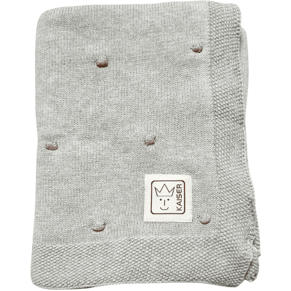 Kaiser Babydecke KNOTS organic cotton light grey/knots rose