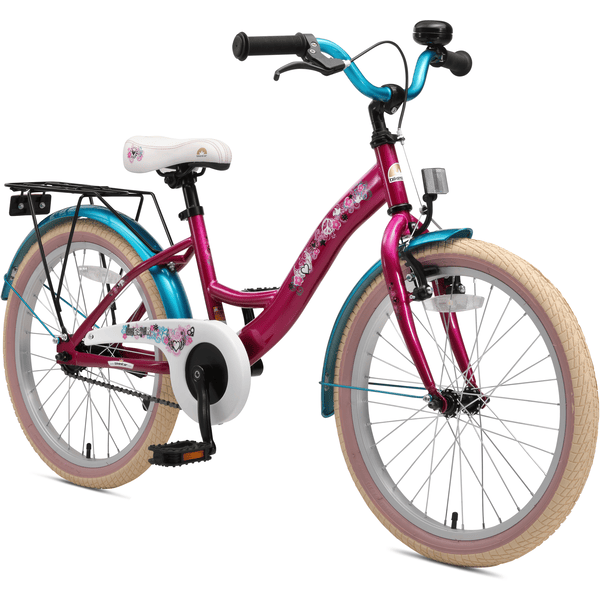 BIKESTAR® Premium Sikkerheds børnecykel 20" Klassik Berry Tyrkis