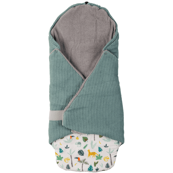 Ullenboom Waffle Pique Wrap Blanket Sage Green Rainforest 98 x 98 cm