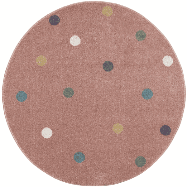 LIVONE Happy Rugs Wheel kindertapijt roze/multi rond