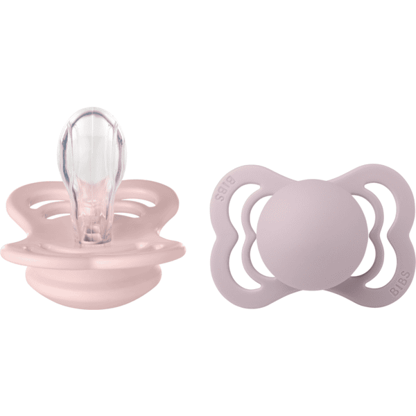 BIBS® Sut Supreme Blossom &amp; Dusky Lilac Silicone 0-6 måneder, 2 stk.