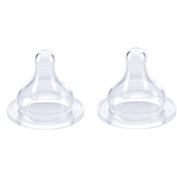 Thermobaby® Silikonsauger, 2er-Set mit variablem Durchfluss und breiter Fütterung