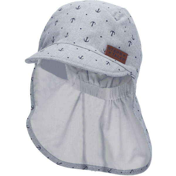 Sterntaler Peaked cap met nekbescherming anker rookgrijs