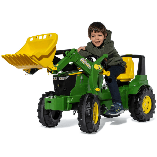 rolly toys Tracteur enfant à pédales rollyFarmtrac Premium II John Deere  7310R, pelle rollyTrac