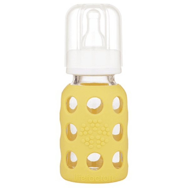 lifefactory Babyflasche aus Glas in banana 120ml 