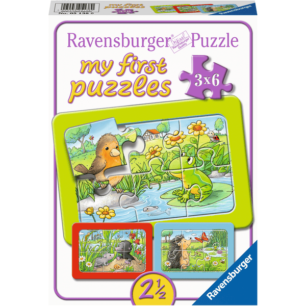 Ravensburger My first Puzzle - Rahmenpuzzle Kleine Gartentiere, 3x6 Teile