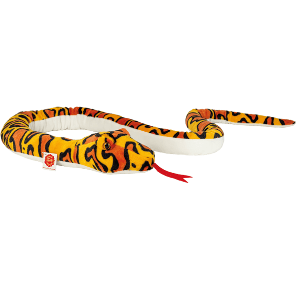 Teddy HERMANN® Peluche serpent motifs orange-jaune 175 cm