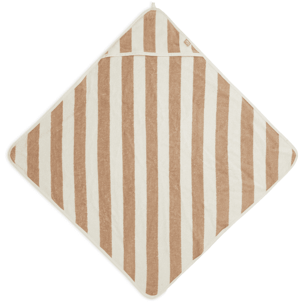 jollein Cape de bain enfant rayures éponge Biscuit 75x75 cm