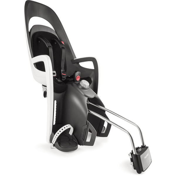 hamax Seggiolino per bicicletta Caress con supporto chiudibile a chiave grigio/bianco/nero