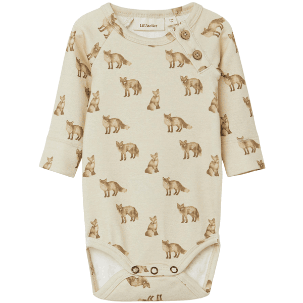 Lil'Atelier langærmet bodysuit Nbmgeo Fog