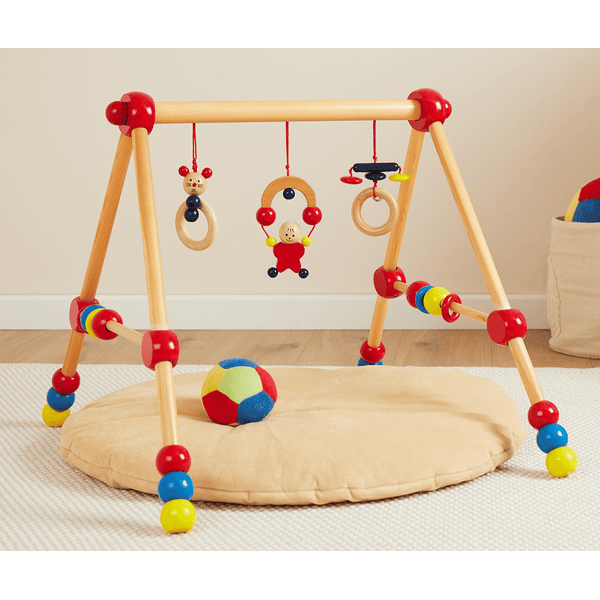 bieco Baby Holz-Gym mit Spielbogen, höhenverstellbar