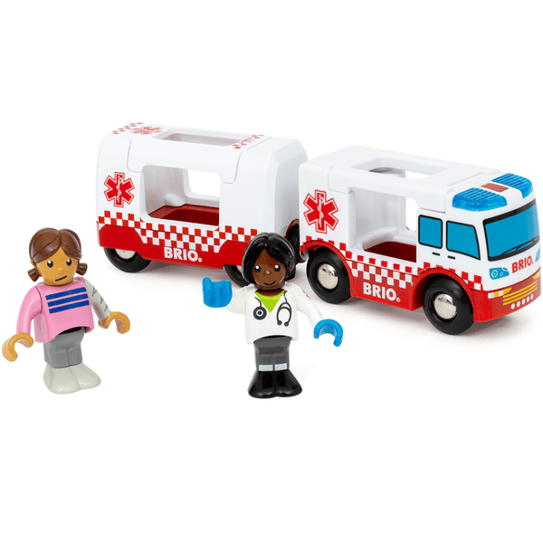 BRIO® WORLD Figurine camion ambulance son lumière 36035