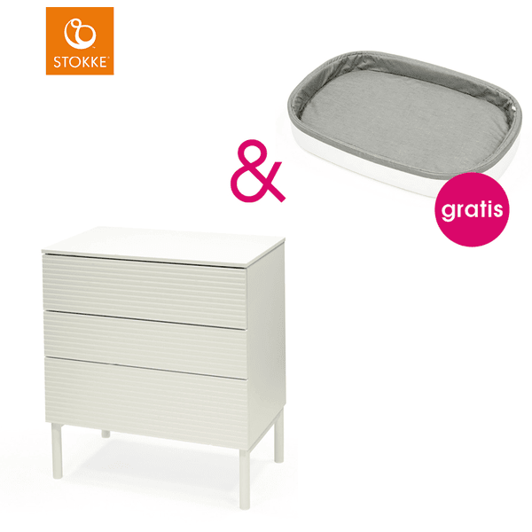 STOKKE® Sleepi™ Kommode Dresser weiß mit Gratis Sleepi™ Wickelaufsatz