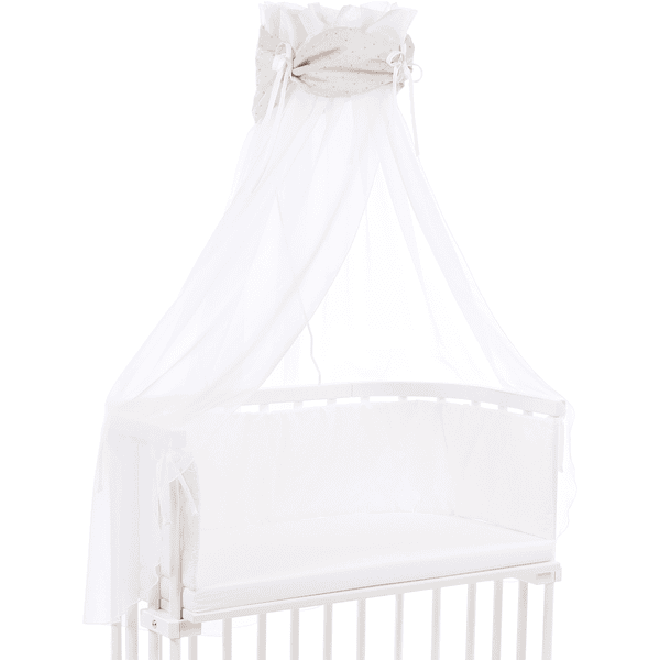 Cotton babybay® kaleche Organic Royal med sløjfe passer til alle modeller beige glitter prikker guld