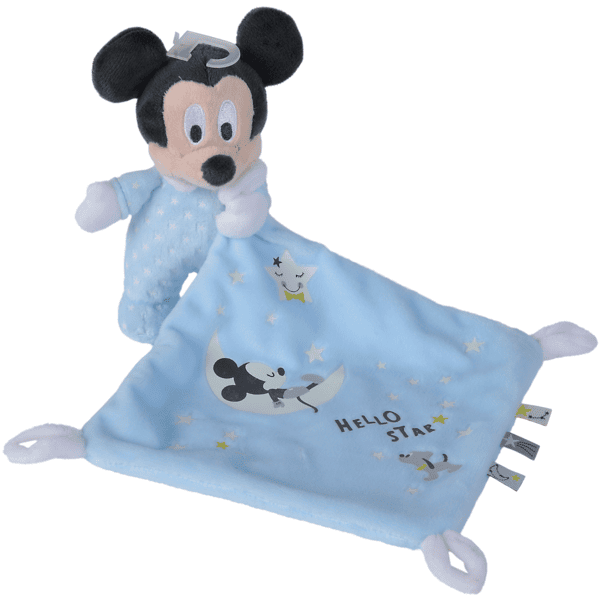 Doudou plat Mickey blanc bleu Etoiles Disney Baby Simba chez vous dès demain