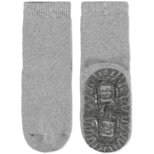 Sterntaler Chaussettes enfant à semelles Soft uni mélange argenté