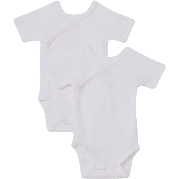 Petit Bateau Body bébé manches courtes uni coton blanc lot de 2