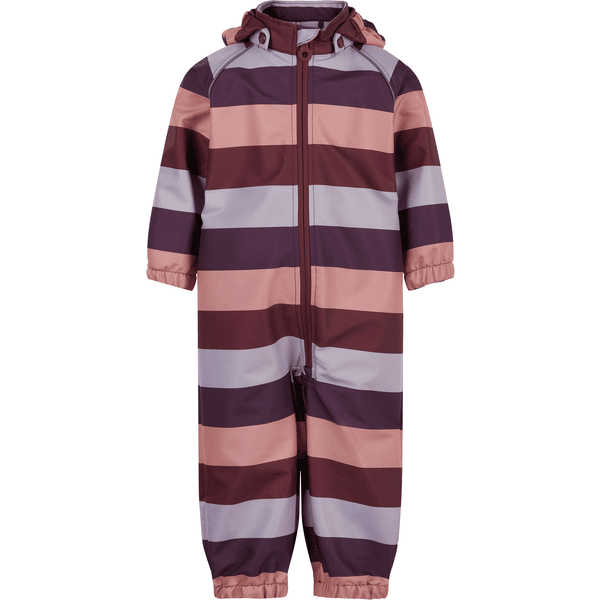 Minymo Softshell Suit Stripe Crushed Berry