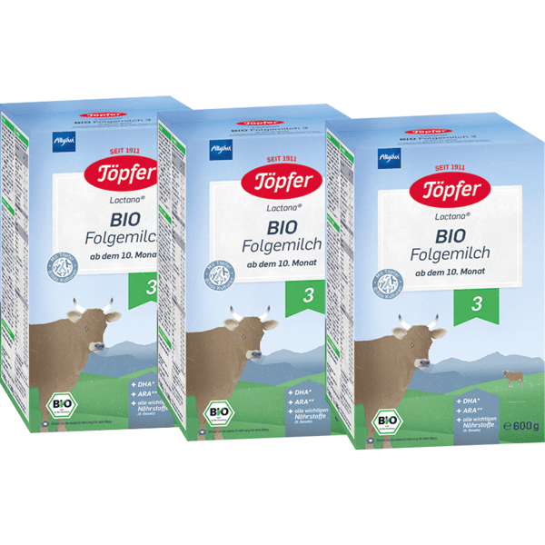 Töpfer Folgemilch 3 Bio 3x 600g ab dem 10. Monat