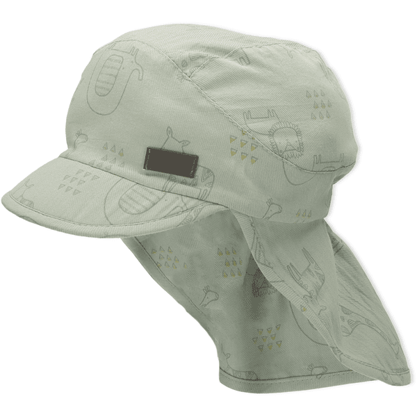 Sterntaler Peaked Cap, jossa on kaulasuojus keskivihreä