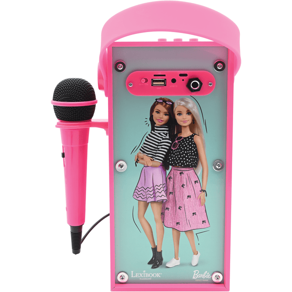 LEXIBOOK Barbie tragbarer Bluetooth®-Lautsprecher mit Mikrofon und tollen Lichteffekten