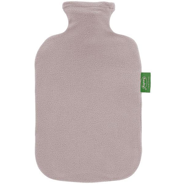 fashy® Wärmflasche 2L mit Fleecebezug in taupe