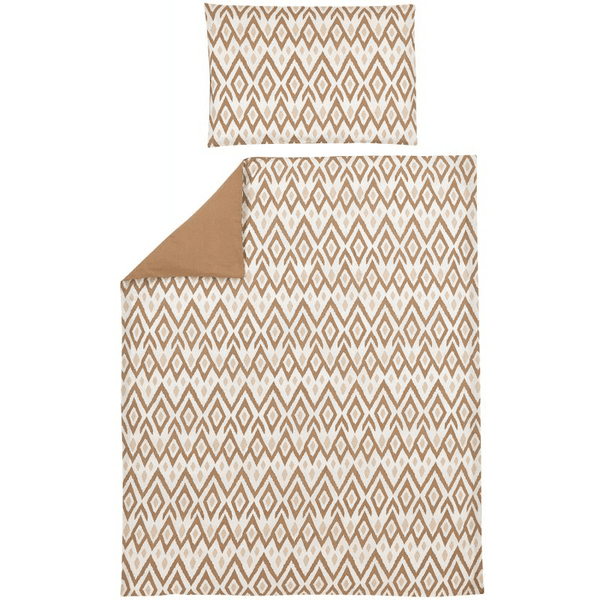 Meyco Biancheria da letto per lettino 100 x 135 cm Ikat Sand / Uni Toffee