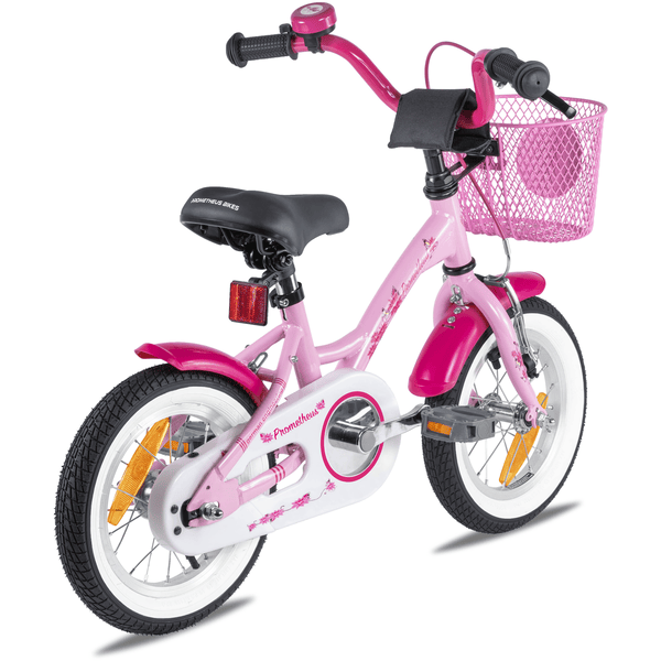 PROMETHEUS BICYCLES® PINK HAWK Kinderfahrrad 12'' ab 3 Jahre mit Stützräder  in Rosa & Weiß 