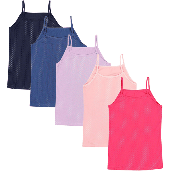 TupTam Mädchen Top 5er rosa/lila Spaghettiträger Pack Unterhemd